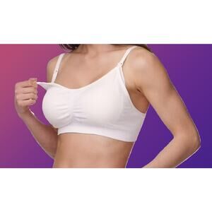 Classic Fit White Maternity Nursing Bra Size Small